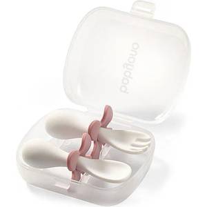 Babyono Комплект ергономични прибори за хранене Babyono - Розов (5901435412954) - ozone