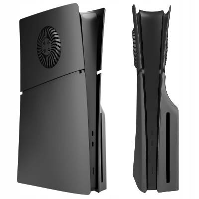 Výmenný kryt na PlayStation 5 SLIM diskovú verziu s otvorom na vetrák - čer