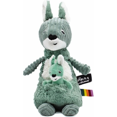 Ptipotos klokan Allezou zelený mama s miminkom 33 cm