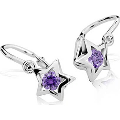 Cutie Jewellery detské náušnice z bieleho zlata C1942-10-X-2 fialová