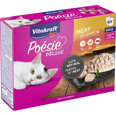 Vitakraf Poésie Délice kuře krocan hovězí v omáčce 6 x 85 g
