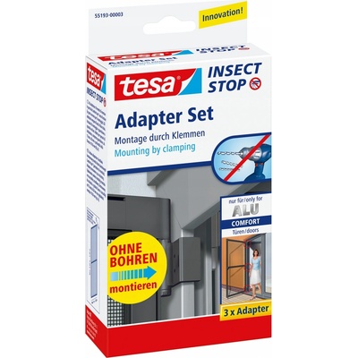 Tesa Insect Stop Sada pro zavěšení rámu COMFORT bez vrtání antracitová RAL 7016, pro dveře max. 1,2 × 2,4m – Zbozi.Blesk.cz