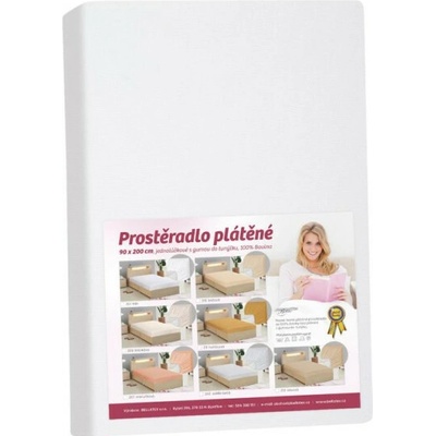 Bellatex Plátěné prestieradlo s gumou bílé 90x200