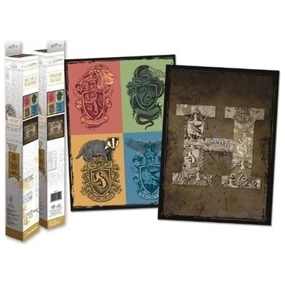 Harry Potter set plakátů Bradavice & Koleje 2ks