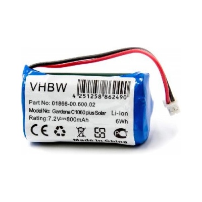 VHBW Батерия за Gardena C1060, 7.4 V, 800 mAh (800111950)