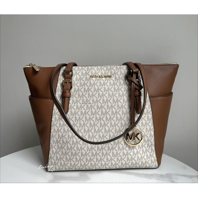 Michael Kors dámská kabelka Charlotte large tz tote vanilla monogram