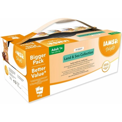 Iams Delights Adult Land & Sea v želé 48 x 85 g