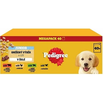 Pedigree zmiešaný výber pre šteňatá s ryžou v želé 40 x 100 g
