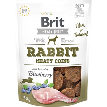 Brit Jerky Snack Заешки месни монети с боровинки 80г