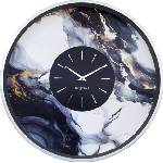 NeXtime Стенен часовник Marble Duo черно-сребрист (3539ZI)