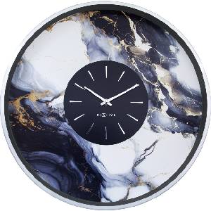 NeXtime Стенен часовник Marble Duo черно-сребрист (3539ZI)