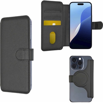 4smarts Universal Magnet Wallet CardCaddy L - универсален кожен калъф, тип портфейл с MagSafe за смартфони до 6.7 инча (черен)