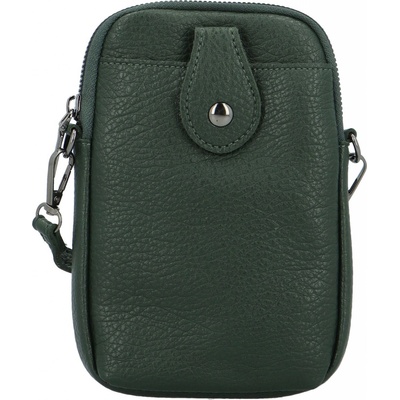 Trendy dámská koženková crossbody kapsa Asirys tmavě zelená
