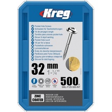 Kreg Zinc Maxi-Loc Skrutky pre skryté spoje - 32 mm, jemný závit, 500 ks SML-F125-500