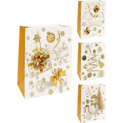 Vánoční dárková taška 2031 velikost S 18 x 10 x 23 cm (mix 4 vzorů)