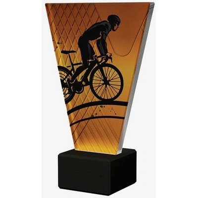 Designová skleněná trofej Cyklistika Výška: 20,5 cm Průměr: 1 cm