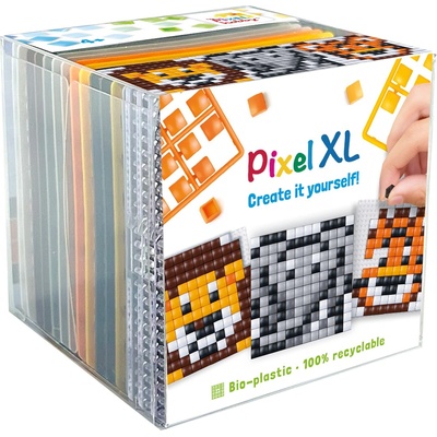 Pixelhobby Комплект от 3 мозайки с пиксели XL, Pixelhobby, Куб - Диви животни (24206)