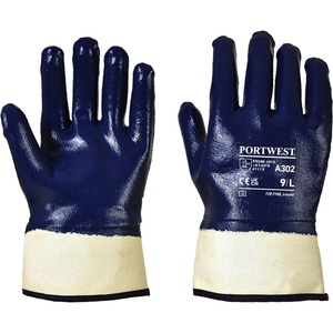 Portwest safety cuff a302 / Нитрилна ръкавица с плетка, водоустойчива - тъмносиня xxl (a302narxxl)