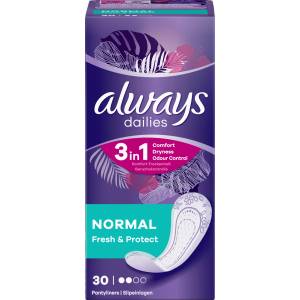 Always Ежедневни дамски превръзки Fresh&Protect, 30 бр (1795359)