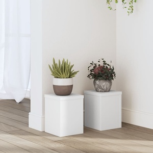 vidaXL Стойка за растения 2 бр. Бяло 15 x 15 x 20 см (852888)