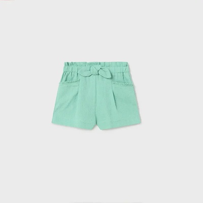 Mayoral Къс панталон в тюркоазен цвят за бебе момиче Mayoral с джобчета и декоративна панделка