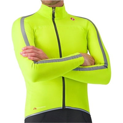 Castelli Мъжко водоустойчиво яке за колоездене Castelli Ultra Rain Cape Cycling jacket - Electric Lime / Silver Reflex (051-1311-0112)