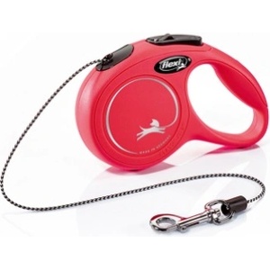 flexi Classic Mini - Автоматичен повод за кучета 3 метра въже, до 8 кг - цвят червен