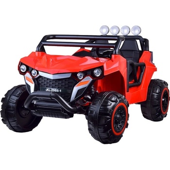 Joko elektrické autíčko jeep Mighty 4x4 dvojmiestne kožené sedadlo penové kolesá nosnosť 40kg červená