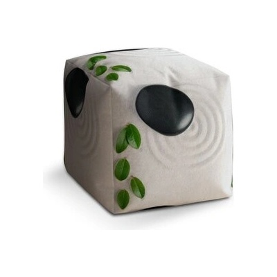 Sablio Taburet Cube Listy a kámen: 40x40x40 cm