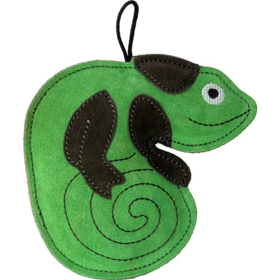 Kiwi Hračka pes Leather Chameleon kůže,zelená 16 cm