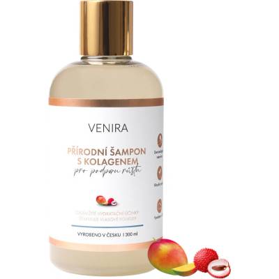 Venira Prírodný šampón s kolagénom na podporu rastu vlasov mango + liči 300 ml