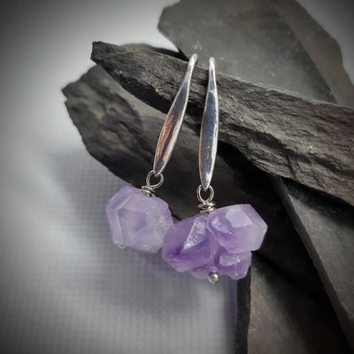 Katyba náušnice Raw Amethyst 0204