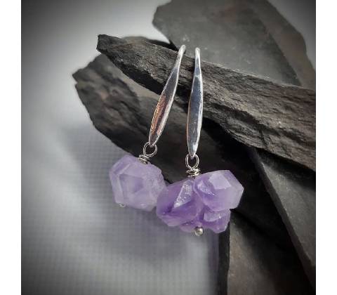 Katyba náušnice Raw Amethyst 0204