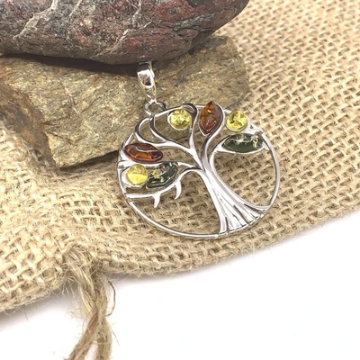 Jan Kos jewellery Stříbrný přívěsek s jantarem 12125444