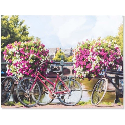 Obraz "BIKES and FLOWERS" 100x75x4cm