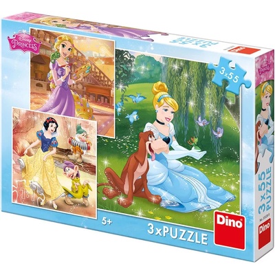 Dino - Puzzle PRINCESSES: Free afternoon 3x55 - 40 - 99 piese