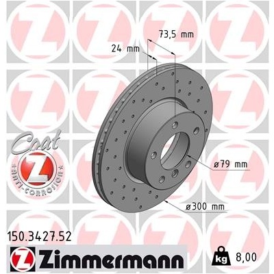 ZIMMERMANN Brzdový kotúč 150342752