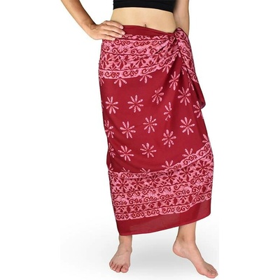Sarong pareo REN kvítek vínová