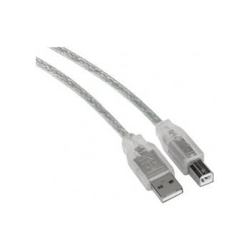 Hama 29145 USB Connection Cable A-plug - B-plug, 1,8m, transparent, 25 pcs..