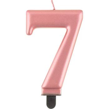 Image 1 of Godan Свещ за рожден ден 7 розовозлатна