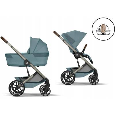 CYBEX BALIOS 2v1 s hlubokou korbou Stormy Blue + adaptéry 2026