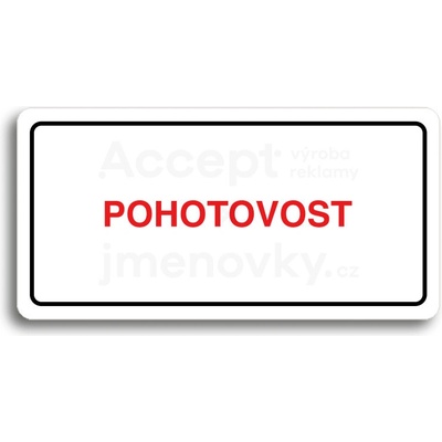 ACCEPT Piktogram POHOTOVOST - bílá tabulka - barevný tisk