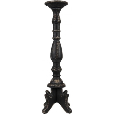 Cerný antik drevený svícen Irish – 21x60 cm