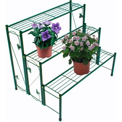 DEMA Antik Schody na kvety 3 police 78x55x65 cm tmavozelené