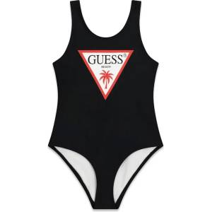 GUESS Цял бански за момиче в черен цвят с цветно лого Guess