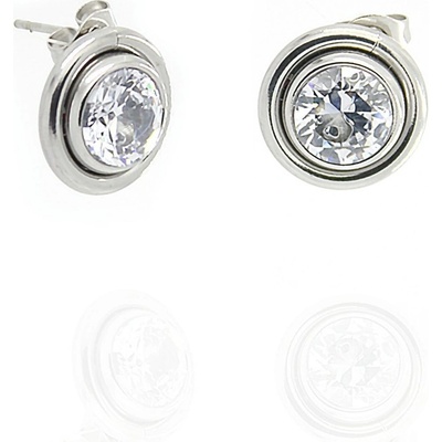 Foxette náušnice z chirurgické oceli se zirkony JF_0353 čirá