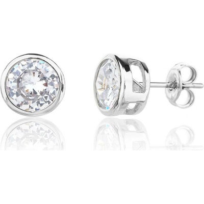 Jan Kos jewellery stříbrné náušnice s bílým kamenem 12119806