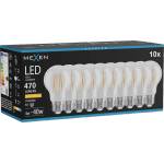 Mexen Vintis 10x LED филаментна крушка E27, A60, 4W, Топла - 2200K, 470 lm, прозрачна (L150-E27-0422-00x10)