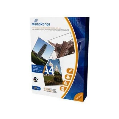 Фото Хартия MediaRange DIN A4 Photo Paper за мастилено-струйни принтери, high-glossy coated, 220g, 100 sheets / страници MRINK103