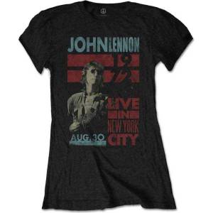John Lennon Live In New York City Black L Дамски Риза (JLTS06LB03)